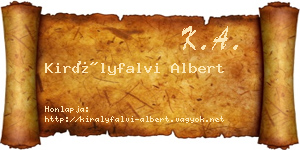 Királyfalvi Albert névjegykártya