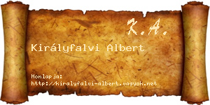 Királyfalvi Albert névjegykártya